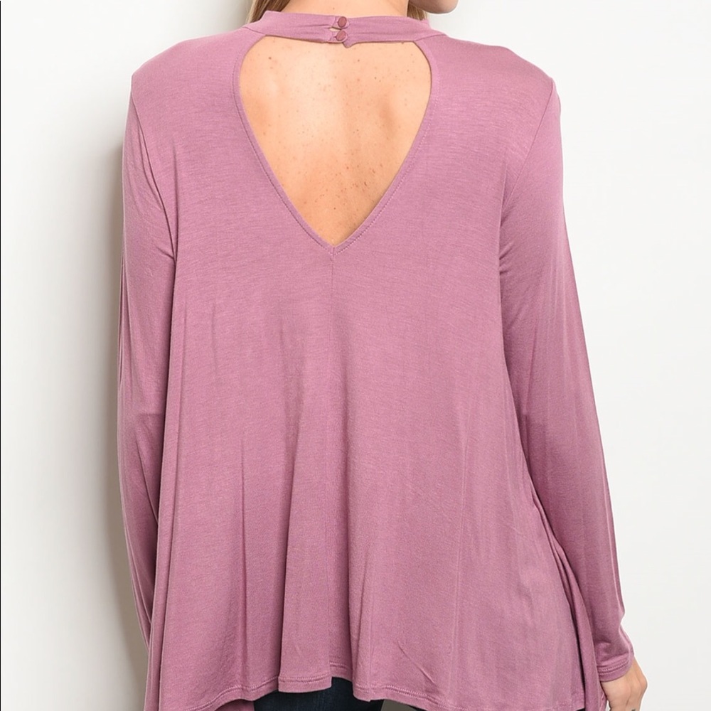 Mauve Color Long Sleeve Tunic Top - Picture 7 of 7